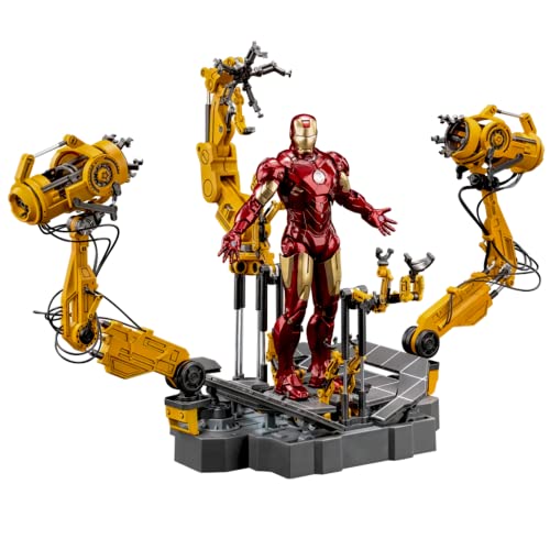 BANOBI Ironman MK4 Suit-up Gantry,7 Inch Action Figure,Collectible Ironman Scence,Light with Platform