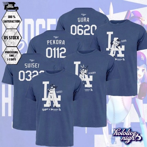 2024 Collab Merch Reveal for “Hololive Night” LA Dodgers Event BASEBALL t-shirt