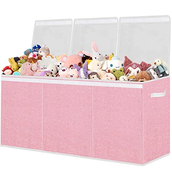Toy Storage for Girls - Extra Large Kids Toy Box Chest,Collapsible Toy Organizers and Storage for Nursery,Playroom,Office 35.8"x12.6"x16"(Pink)