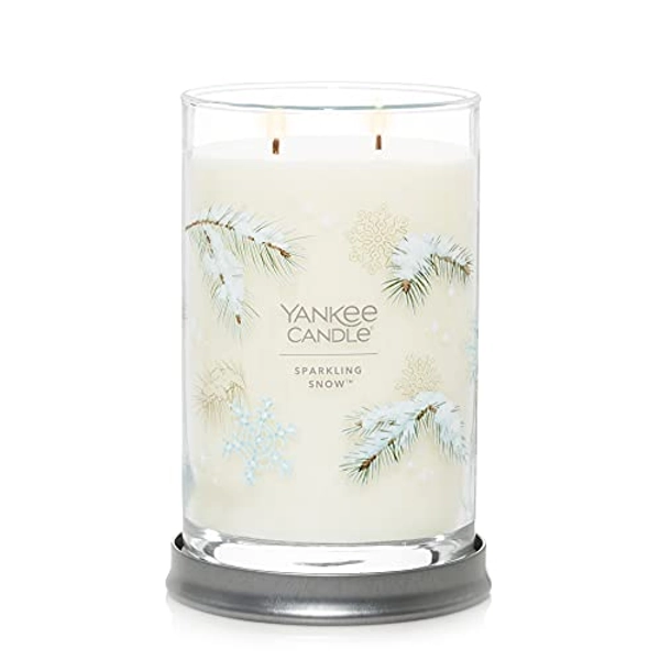 Yankee Candle Sparkling Snow Scented, Signature 20oz Large Tumbler 2-Wick Candle, Over 60 Hours of Burn Time, Christmas | Holiday Candle