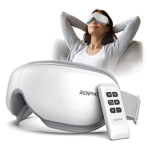 RENPHO Eyeris 1 - Birthday Gifts, Eye Massager for Migraines with Remote, Heat, Compression, Bluetooth, Heated Eye Mask, Eye Device for Reduce Eye Strain, Dark Circles, Dry Eyes, Xmas Gifts