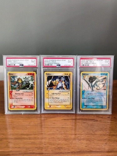 PSA 9  Entei Raikou Suicune Gold Star Ex 