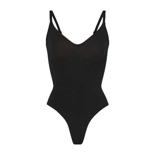 SEAMLESS SCULPT THONG BODYSUIT | ONYX