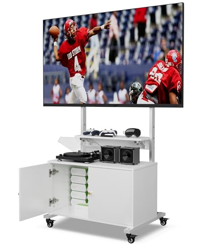 Rolling Entertainment Center with TV Mount