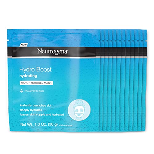 Neutrogena Hydro Boost Moisturizing & Hydrating 100% Hydrogel Sheet Face Mask for Dry Skin with Hyaluronic Acid, Gentle & Non-Comedogenic, 1 Ounce (Pack of 12) - 1 Ounce (Pack of 12)