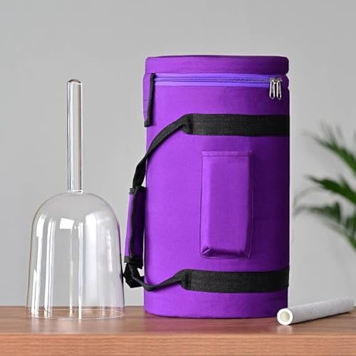 CVNC 6 Inch F Note Handle Clear Quartz Crystal Singing Bowl + 6" Purple Colored Carry Case Bag + One Suede Mallet - 6 Inch