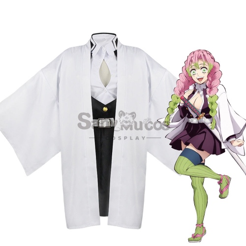 【In Stock】Anime Demon Slayer Cosplay Kanroji Mitsuri Kisatsutai Uniform Cosplay Costume - L