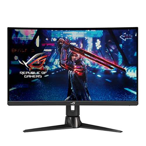 ASUS ROG Strix 27” 1440P Curved Gaming Monitor (XG27AQV) - QHD (2560 x 1440), Fast IPS, 170Hz, 1ms, G-SYNC Compatible, FreeSync Premium, Eye Care, HDMI, DisplayPort, Height Adjustable, DisplayHDR 400 - 27" Curved Fast IPS QHD 1ms 170Hz G-SYNC HDR