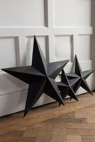 Set Of 3 Black Metal Stars