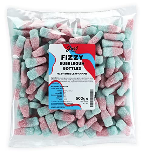Just Treats Fizzy Bubblegum Bottles (500g Share Bag) - Pack of 1