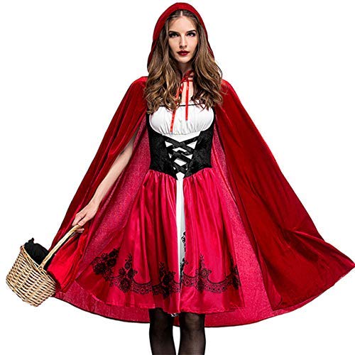 MAIPOETYRY Women's Little Red Riding Hood Halloween Cosplay Costume Party Dress - X-Large - Red