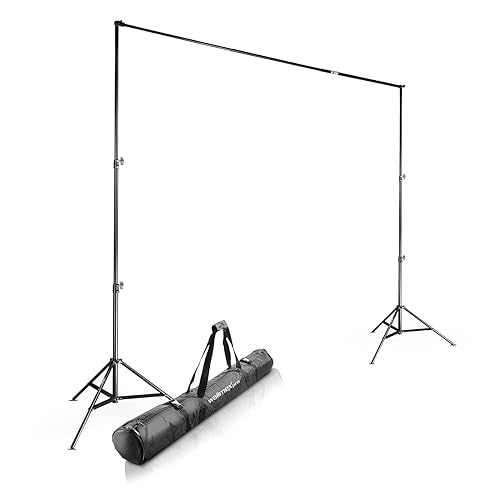 Walimex pro Teleskop Hintergrundsystem L 120-307 cm - stabiles Fotohintergrund System für Studio & Mobil I für Fotografie, Video & Green Screen I für Leinwände aus Papier & Stoff I Höhe 102-256cm - L 120-307cm - Single