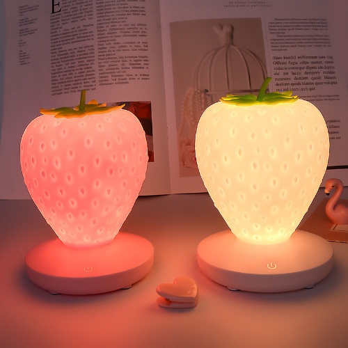 Cute Strawberry LED Table Lamp | Pink