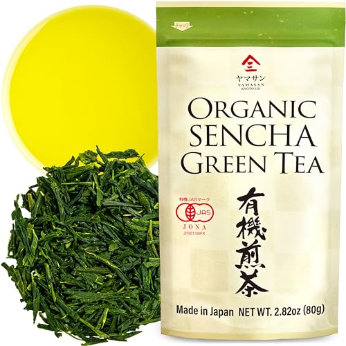 Green Tea leaves Sencha, JAS Certified Organic, Japanese Tea, Uji-Kyoto, 80g Bag 【YAMASAN】 - 2.82 Ounce (Pack of 1)