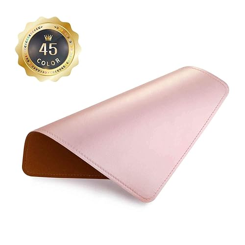 Mouse Pad, PU Mouse Pad，Leather Mouse Pad with Stitched Edge Micro-Fiber Base with Non-Slip Waterproof，Mouse Pad for Computers，Laptop, 8x11Inch (Rose Pink) - 8L x 11W inches - Rose Pink