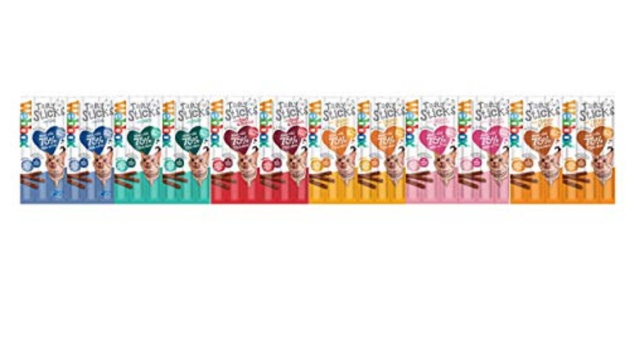 Webbox *New Cats Delight Tasty Sticks Chews Treats Variety Pack 12 x 6 (72 Sticks)