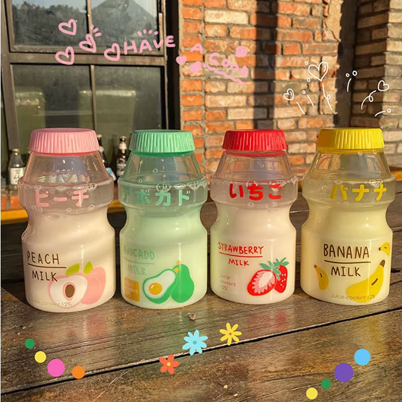 PLASTIC BOTTLE WITH A YAKULK DESIGN