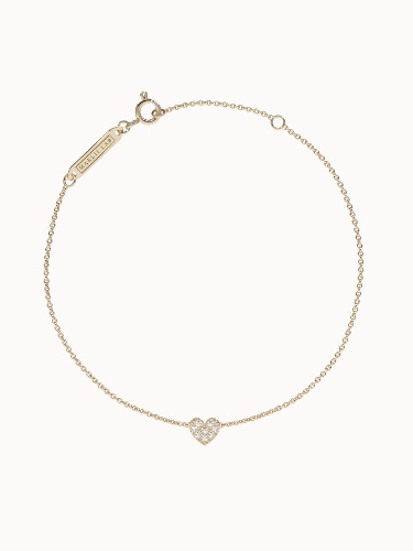 Heart Diamond Bracelet - Yellow Gold