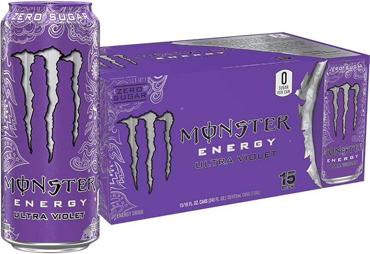 Monster Energy Ultra Violet, Sugar Free Energy Drink, 16 Ounce (Pack of 15) - Ultra Violet - 15 Pack