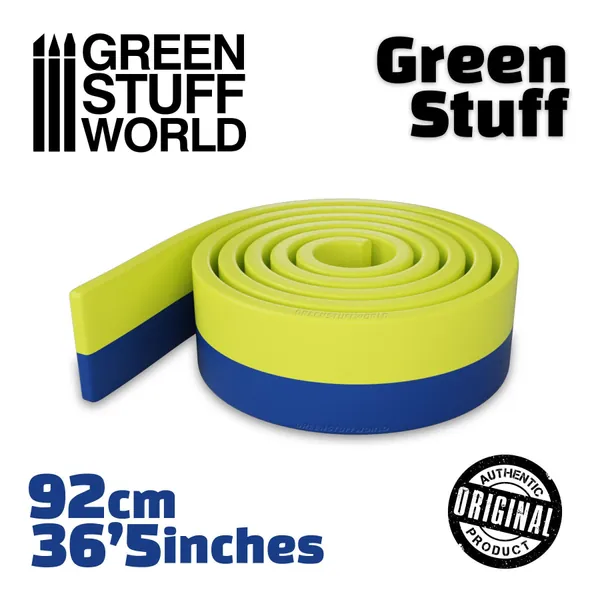 Green Stuff Putty 36'5 inches (92cm) - Modeller Epoxy Putty - Kneadatite Blue Yellow Duro