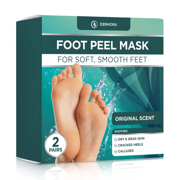 Foot Peel Mask - for Cracked Heels, Dead Skin & Calluses - Make Your Feet Baby Soft & Get a Smooth Skin, Removes & Repairs Rough Heels, Dry Toe Skin - Exfoliating Peeling Treatment (2 Pack)