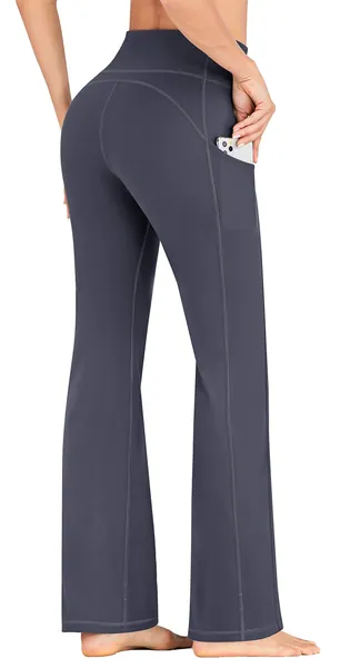 IUGA Bootcut Yoga Pants for Women with Pockets High Waisted Workout Pants Tummy Control Bootleg Work Pants for Women