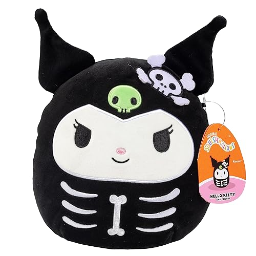 Squishmallows 8" Skeleton Kuromi - Officially Licensed Kellytoy Halloween Sanrio Plush - Collectible Soft & Squishy Stuffed Animal Toy - Add to Your Squad - Gift for Kids, Girls & Boys - 8 Inch