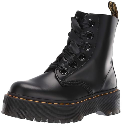 Dr. Martens Women's Molly Combat Boot - 5 - Black Buttero