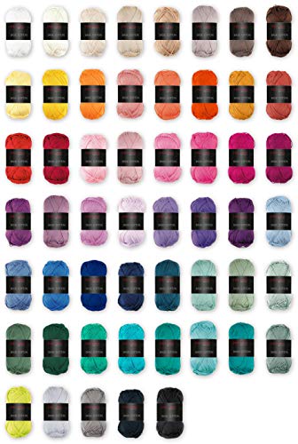 Pro Lana Basic Cotton 20x Je 50 Gramm XL Wollpaket, Bunt Gemischt (1 KG)