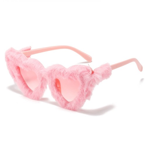 Doll Vibes Retro Heart Shaped Sunglasses - Pink