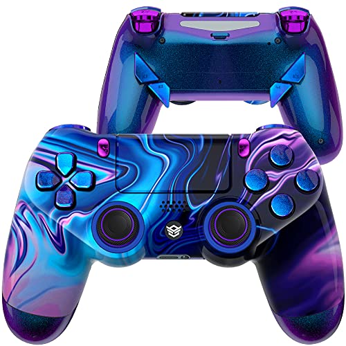 HEXGAMING NEW EDGE Wireless Controller Compatible with ps4-4 Back Buttons, Hair Triggers, Interchangeable Thumbsticks - Chaos Illusion - Chaos Illusion
