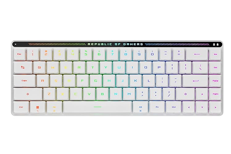 ASUS ROG Falchion RX Low Profile 65% Wireless Gaming Keyboard with ROG RX Red Low-Profile switches, tri-Mode Connection with ROG SpeedNova, Silicone dampening Foam, Touch Panel, and MacOS Support. - Falchion Low Profile - Red Switch