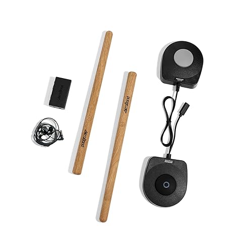 AeroBand Electronic Drum Set PocketDrum2 MAX（2024 Version）, Air Drum Sticks & Pedals & Bluetooth Adapter, Play Drum Anywhere Anytime, 8 Tones and USB Midi (Earphone Included)