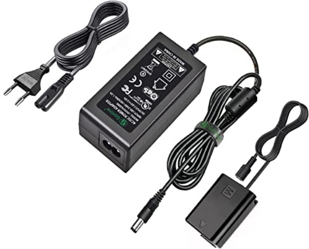 AC-PW20 Adaptador de alimentación de CA NP-FW50 Kit de batería ficticia para Sony Alpha ZV-E10 A7 A7R A7S A7II A7RII A7SII A6500 A6400 A6300 A6100 A6000 A5100 A5000 RX10 II III IV NEX-3 NEX-5