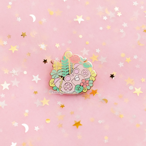 Nature's Joy "Controller" Hard Enamel Pins - Pink / [A Grade] / Locking Clasp