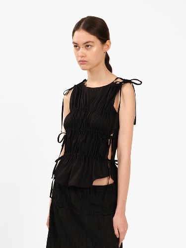 Ruched Vest (black) — s_ba