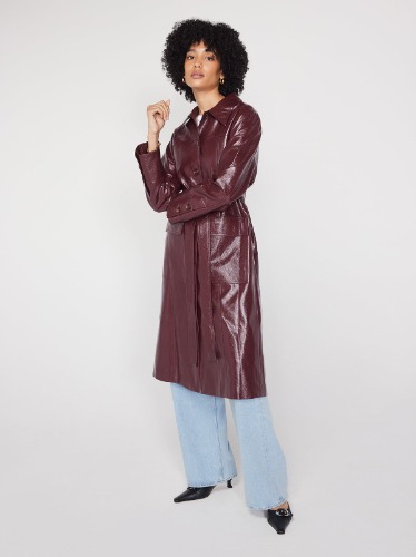 Dominique Chocolate Vinyl Coat | M / Chocolate / Buy