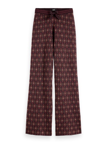 JACQUARD KNITTED TROUSERS | Dark Bordeaux / S