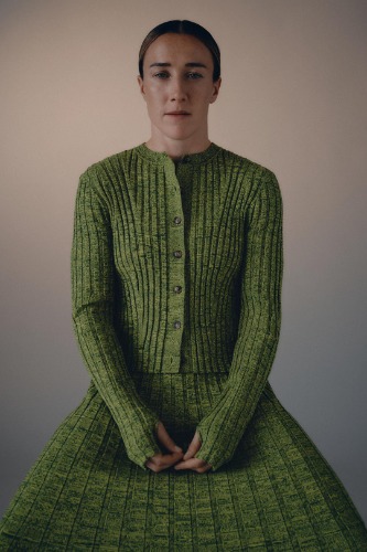 Michelle Ribbed Cardigan | Dark Green / S