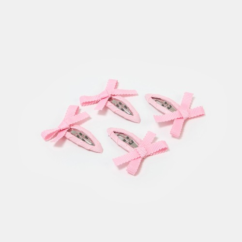 Bow Snap Clips in Blush