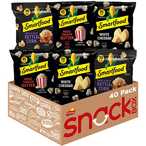 Smartfood Popcorn, Variety Pack, 0.5 Ounce (Pack of 40) - 40ct Variety Pack