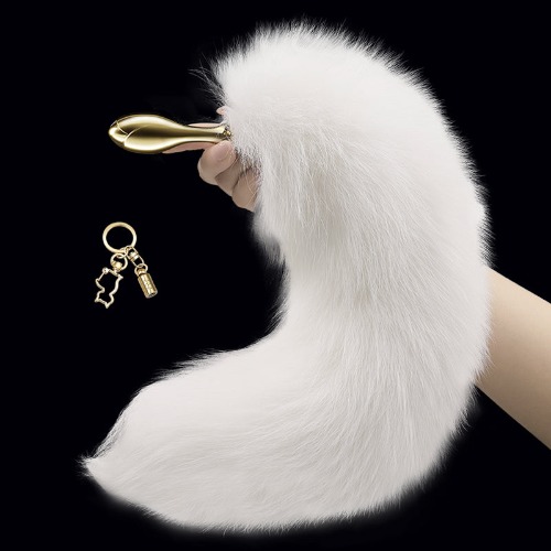 Soul Snatch | Toys: Golden Fire Fox Ear and Tail butt plug set - Rose Butt Plug - Fox Tail (Real Fur)