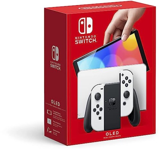 Nintendo Switch (OLED model) with White Joy-Con - White - Console