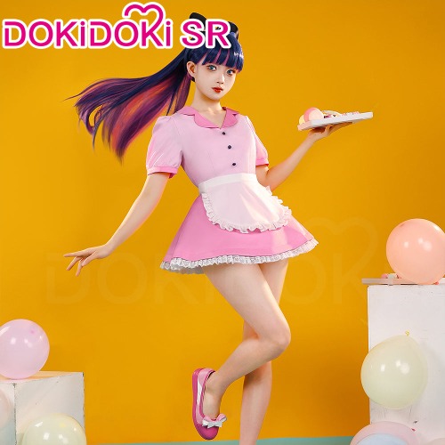 【Size S-3XL】DokiDoki-SR Anime Cosplay Pantyy / Stockingg Costume Maid Dress | Pink / Costume Only-M-Order Processing Time Refer to Description Page