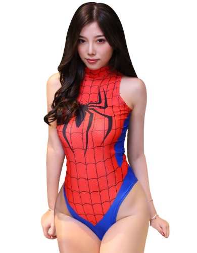 Lucky2Buy Women's One-Piece High Cut Superhero Cosplay Leotard Bodysuit Teddy Lingerie Set - Spiderman