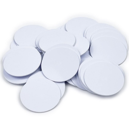 30PCS NFC Ntag215, NFC Tag Coin Cards RFID Chip Blank White Round Label 25mm for All NFC Enabled Phone, Compatible with Amiibo and TagMo(30) - 30