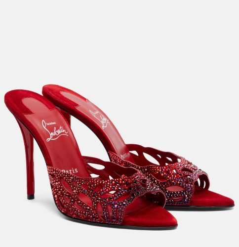 Louboutin Lasera 100 embellished mules
