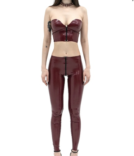 Latex Leggings with top. Burgundy | Custom