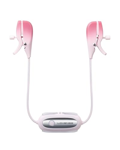 LOVENSE Gemini Bluetooth Verstellbare Vibrierende Nippelklemmen mit APP, Brustwarzen Nipple Clamps für Frauen Männer, Sexspielzeug Extreme für Paare Rosa