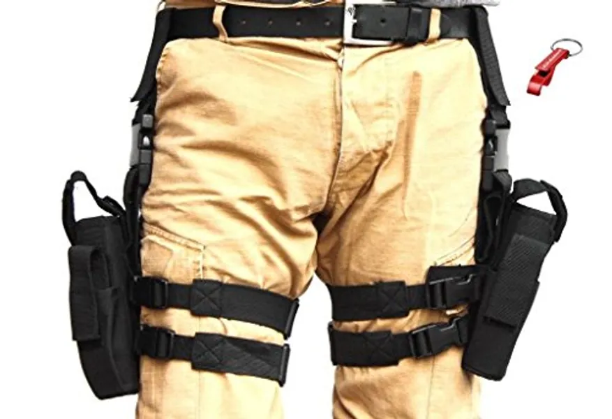 AOS-Outdoor Tiefziehholster Set Rechts + Links Beinholster Flaschenöffner